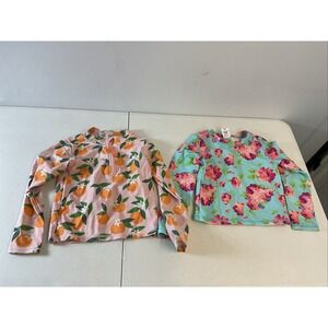 Lot of 2 RuffleButts Long Sleeve Rash Guard Swim Top UPF 50+ Pink Size 5 Beach